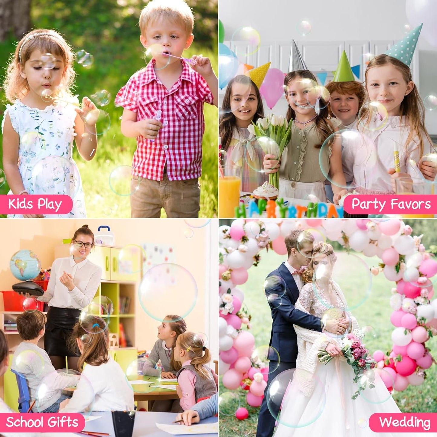 DERAYEE 36PCS Mini Bubble Wands for Kids Bulk, Flower Bubble Party Favors Toys for Birthday Wedding Gifts Goodie Bag Stuffers Classroom Prizes, Indoor Outdoor Activities for Girls & Boys