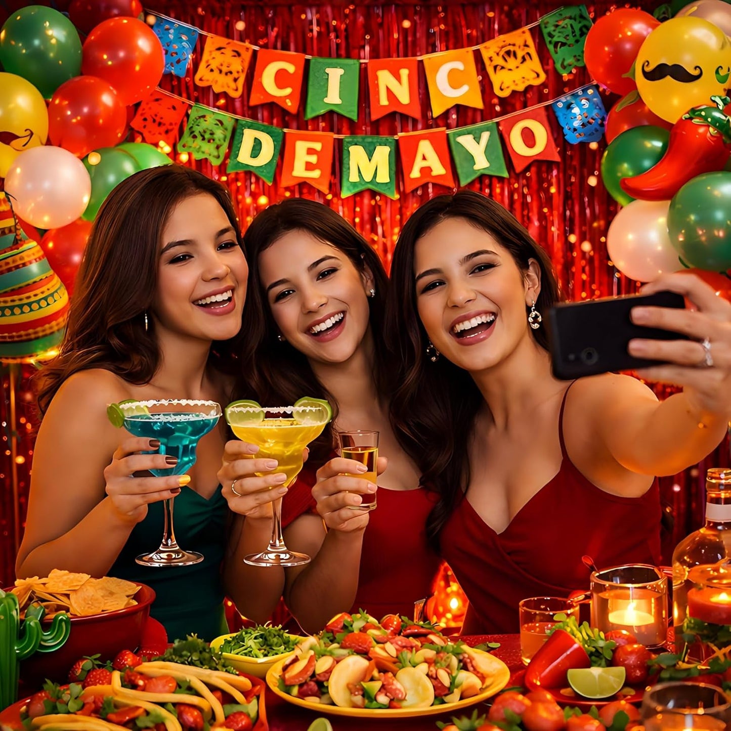 Happy Mothers Day Decorations Melsan 3 Pack 3.2 x 8.2 ft Pinkish Purple Tinsel Fringe Curtain Backdrop, Sparkling Metallic Party Decorations for Girls Birthday, Bachelorette, Wedding, Photo Booth