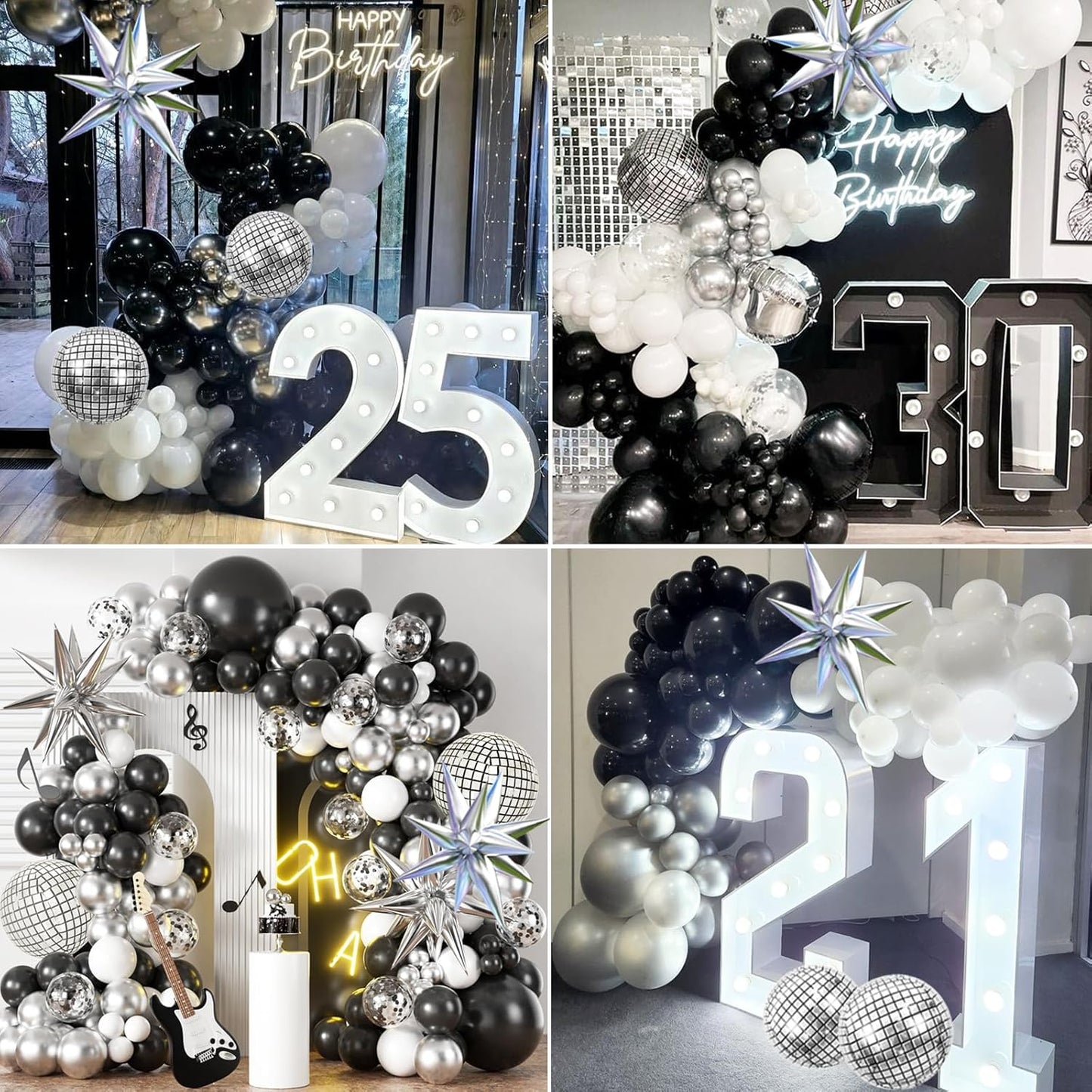 KARLURE Black and Gold Balloons Arch Kit with Black Gold Confetti Balloons for 2026 Graduation Decorations Class Grad Men Birthday Party Prom Retirement Masquerade Anniversary Party Decorations