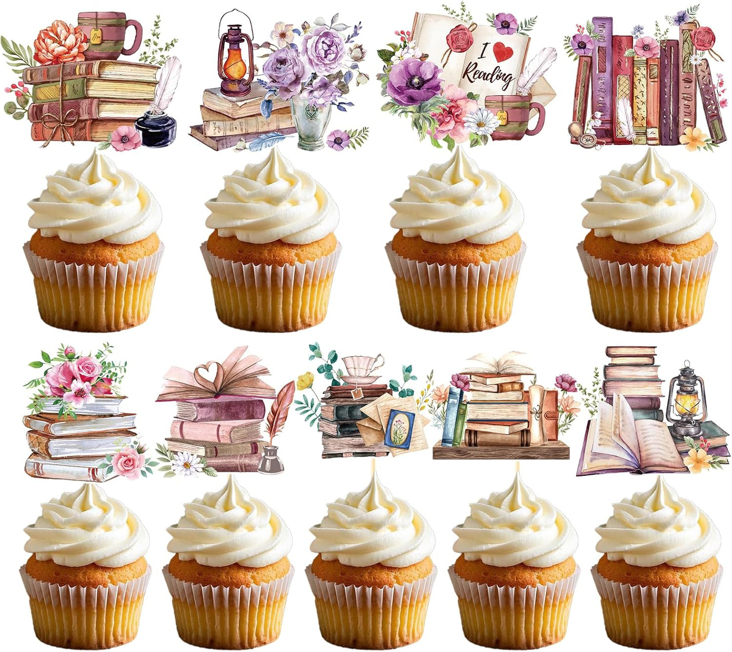 Wildflower Birthday Party Decorations, 36PCS Flower Floral Cupcake Toppers Decoration, Baby in Bloom Baby Shower Cupcake Picks Decor Party Supplies for Gilrs Women