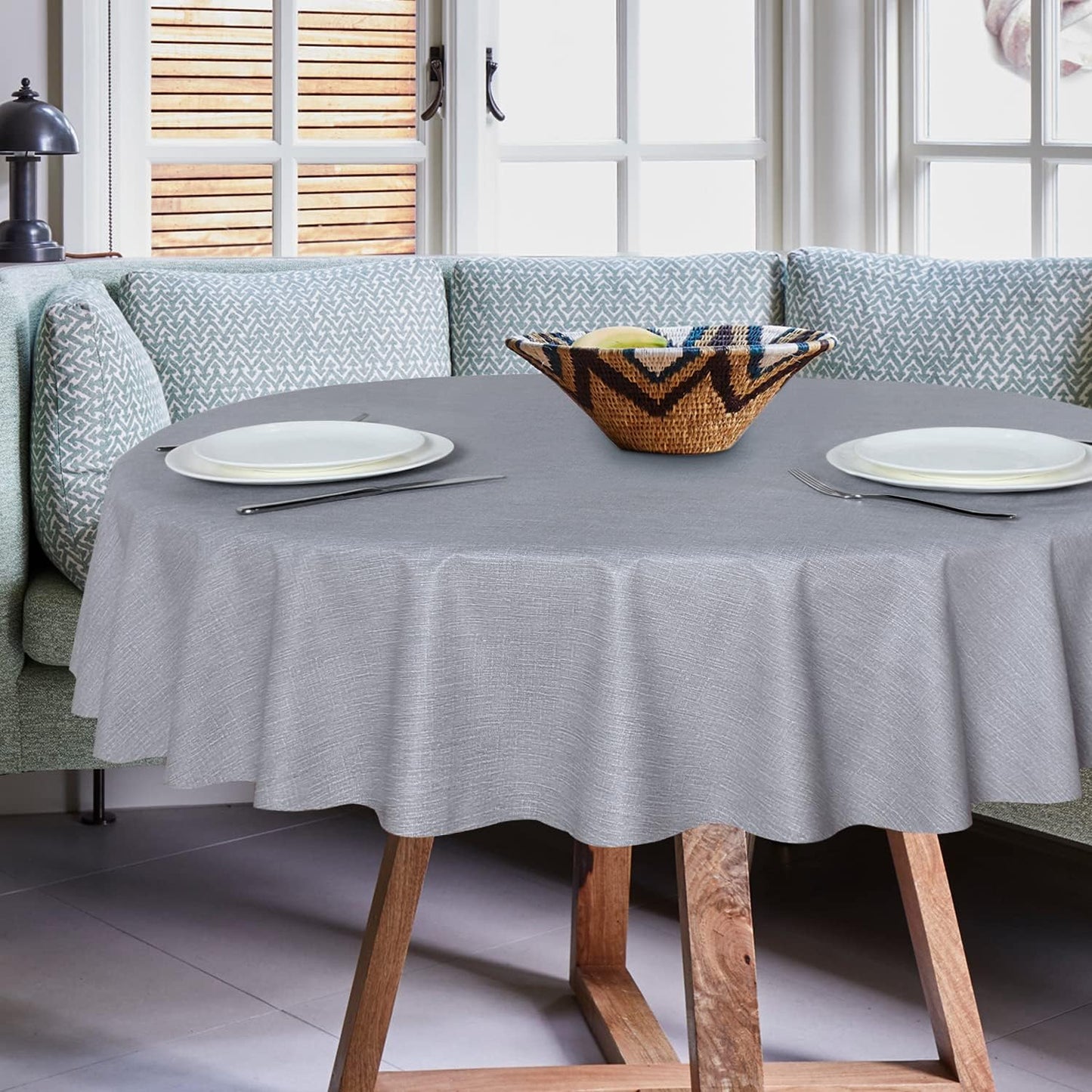 sancua Clear Plastic 100% Waterproof Tablecloth - 54 x 78 Inch - Vinyl PVC Rectangle Table Cloth Protector Oil Spill Proof Wipe Clean Table Cover for Dining Tables, Parties & Camping, Crystal Clear