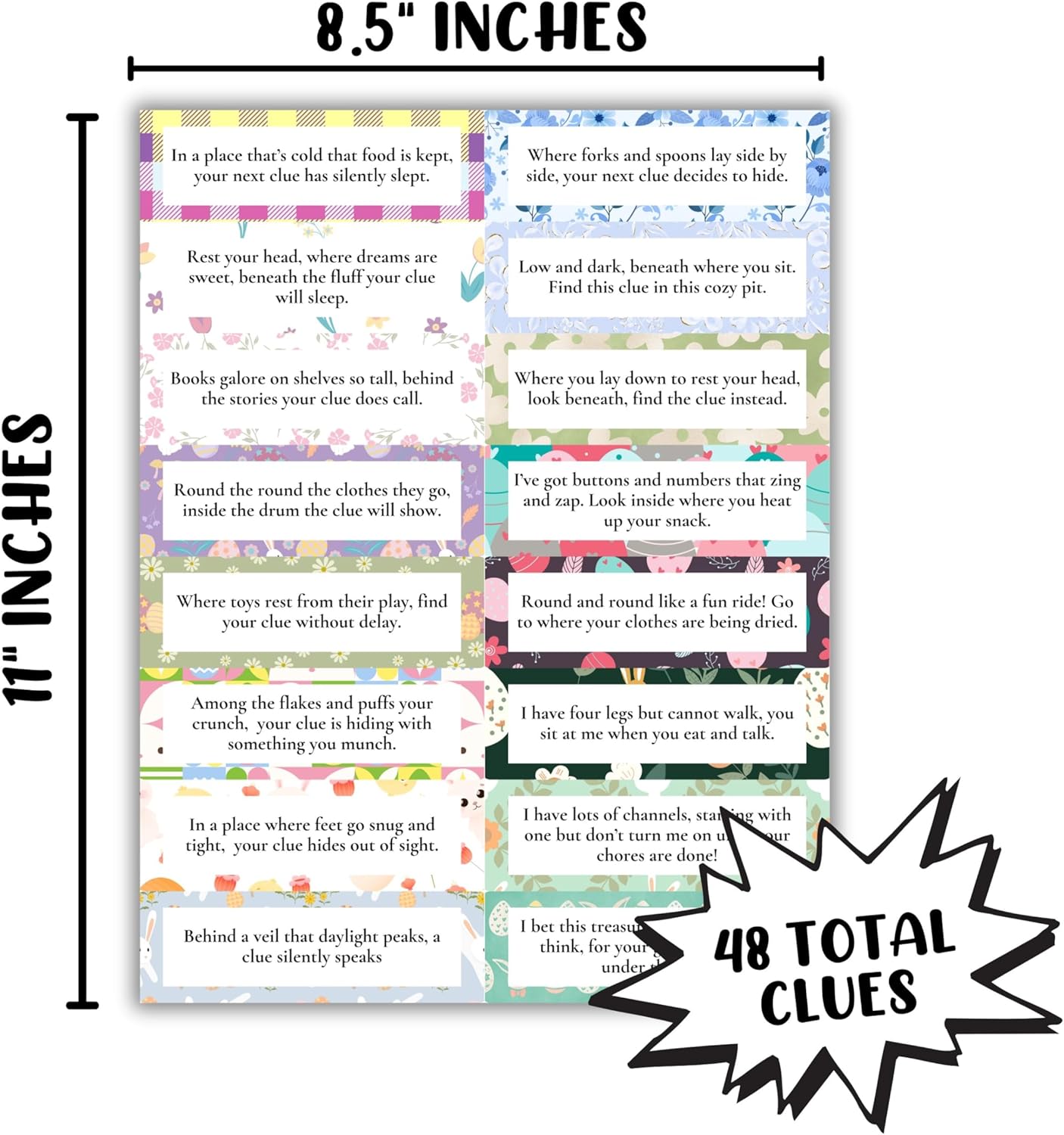 Easter Scavenger Hunt Add to Indoor Outdoor Plastic Eggs Hard 48 Clues Golden Egg Cut Out Yourself One Clue Leads to Next Neighborhood Family Game