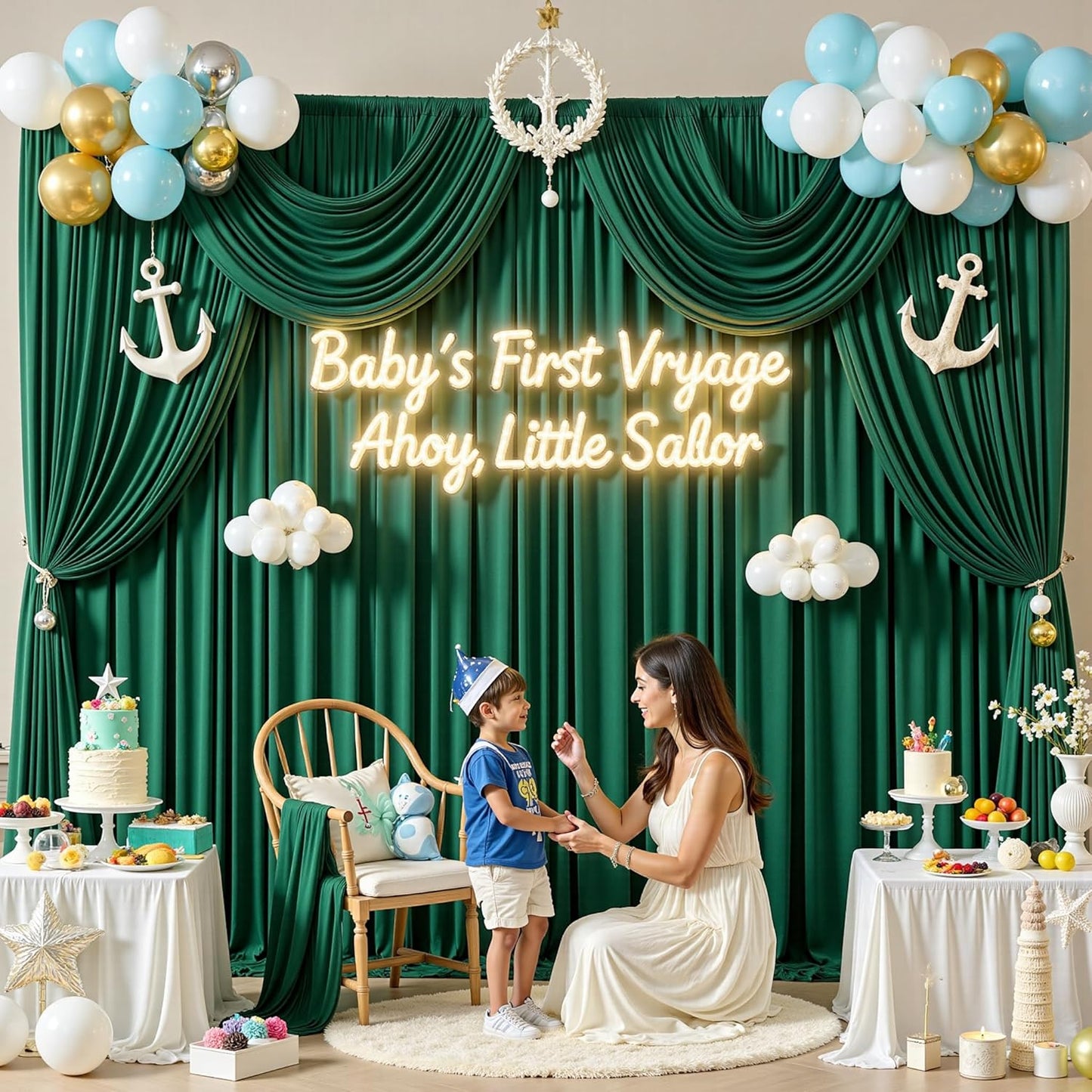 10 ft x 10 ft Wrinkle Free White Backdrop Curtains for Wedding Parties, Polyester Photography Backdrop Drapes for Birthday Parties Stage Backdrop Stand, 2 Panels 5x10FT Background Curtains