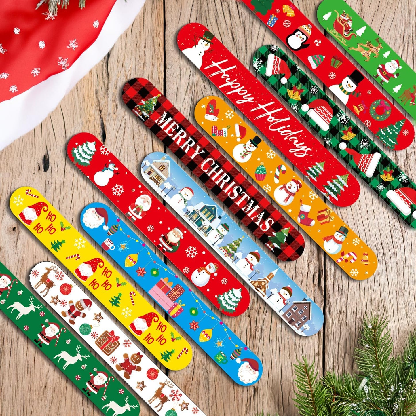 48 pcs 4th of July Slap Bracelets Toys, 4th of July Party Favors Supplies Patriotic Accessories Decorations