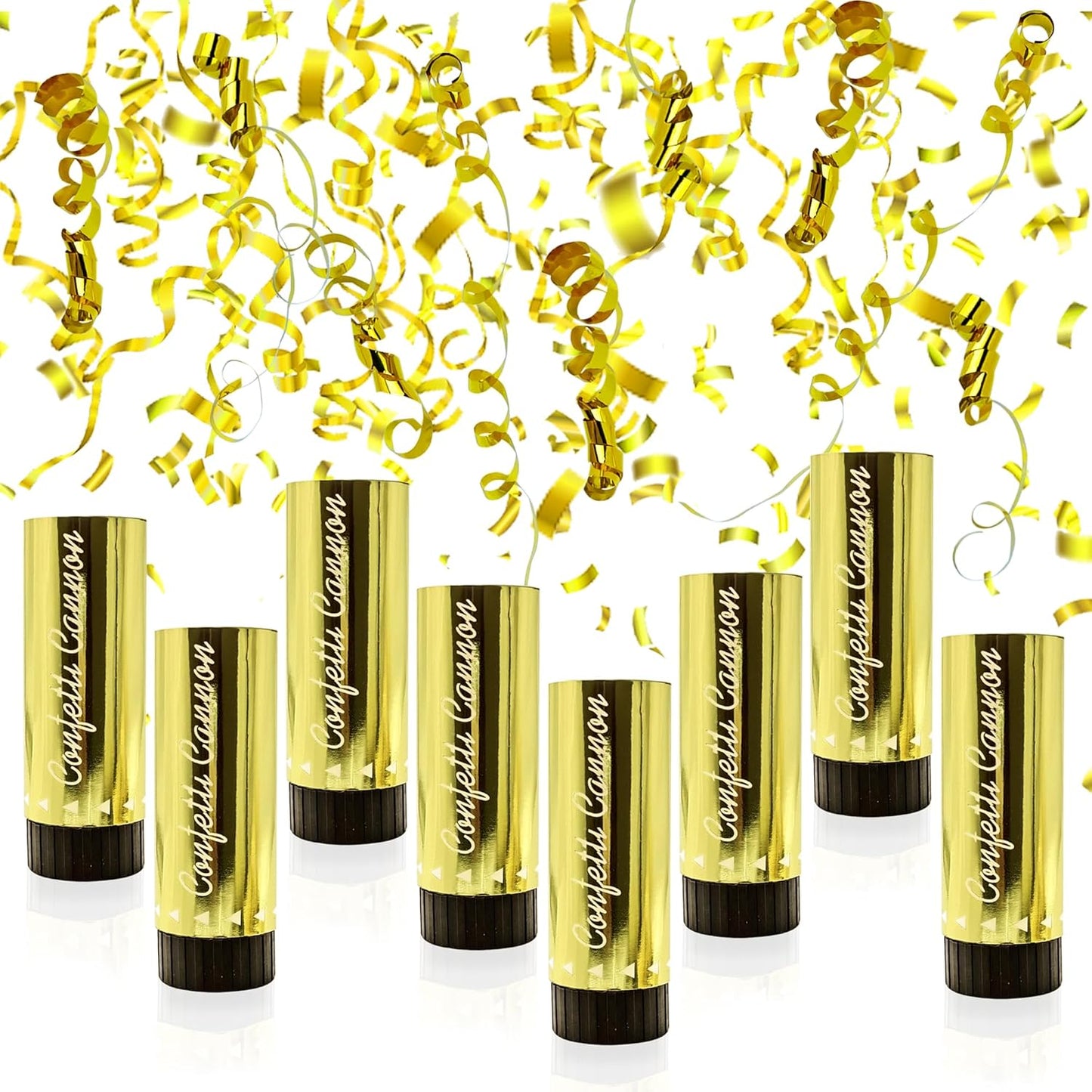 Confetti Poppers Cannons for Wedding Birthday Graduation Baby Shower Anniversary Christmas New Year's Kids Fun Party Supplies Decorations and Favors (Gold)
