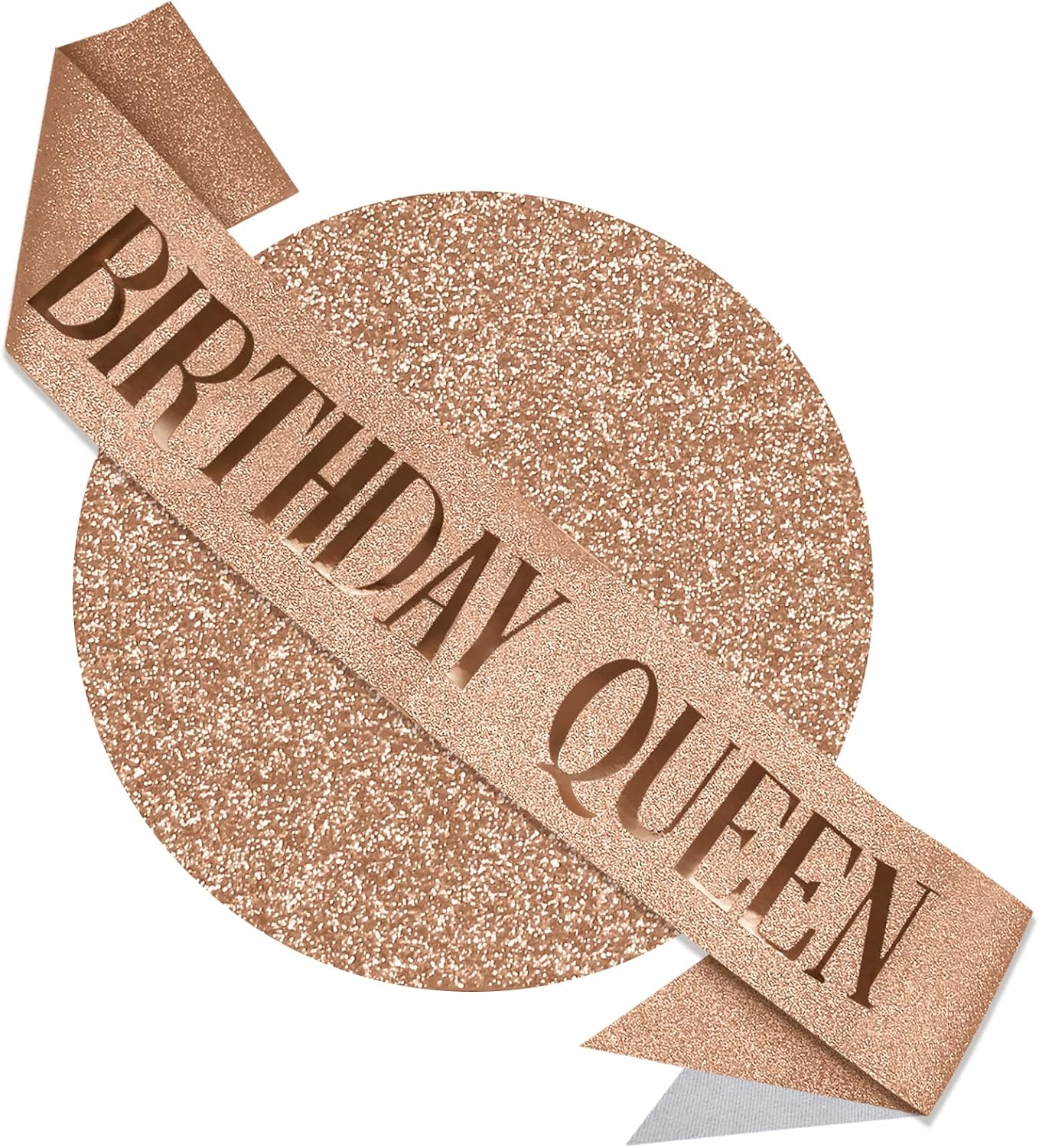 RUDONG M Birthday Queen Sash Glitter - Gold Birthday Sash for Women & Girls | Sweet 16/18th/21st/30th/40th/50th/60th/70th, All-Age Celebration Party Decor