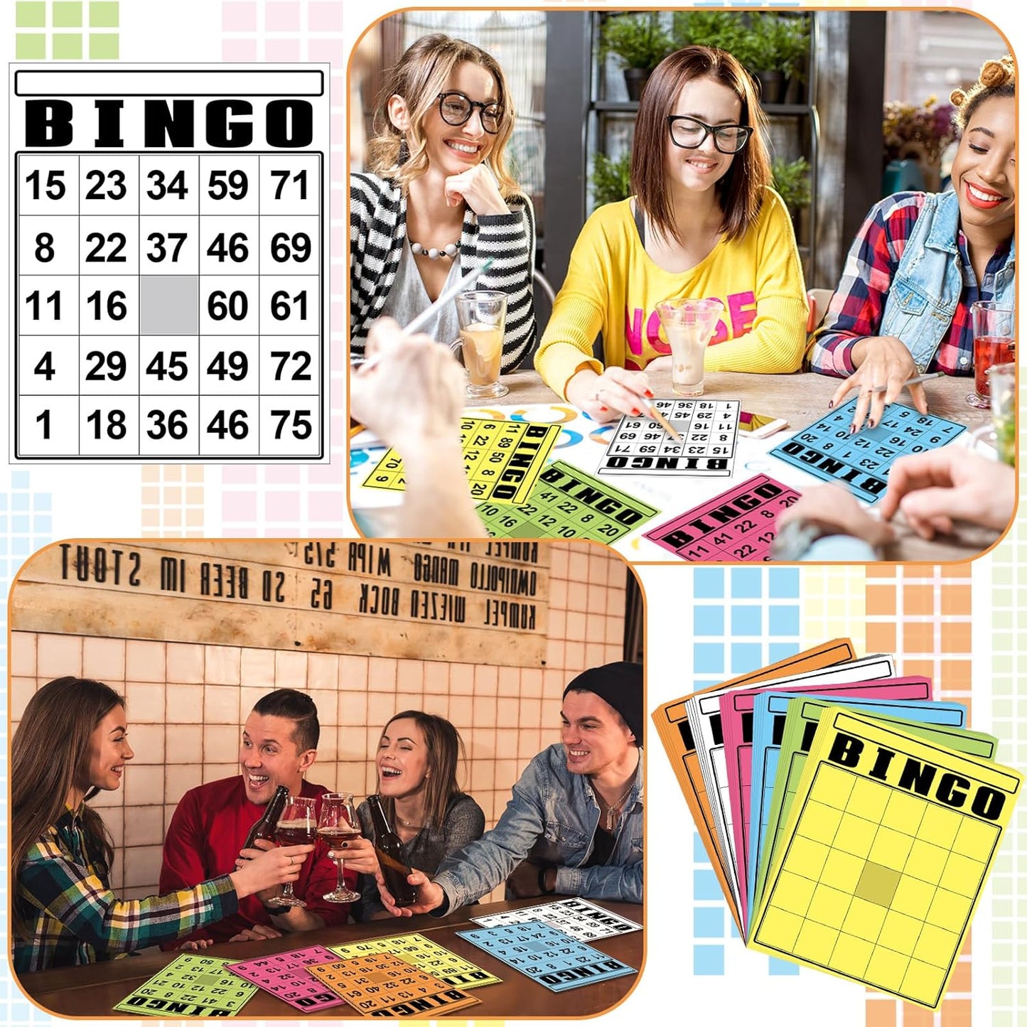 WinnerWhy 36 Pcs Blank Bingo Cards White Jumbo Bingo Game Board Make Your Own Cards Bulk Blank Large Sheet Squares Funny Game Board for Adult Party Square Fill in Gift