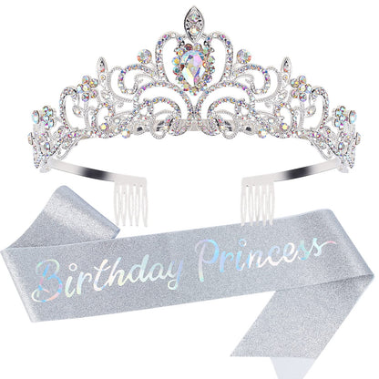 Princess Birthday Tiara - Happy Crown for Girls & Women, Decorative Accessory