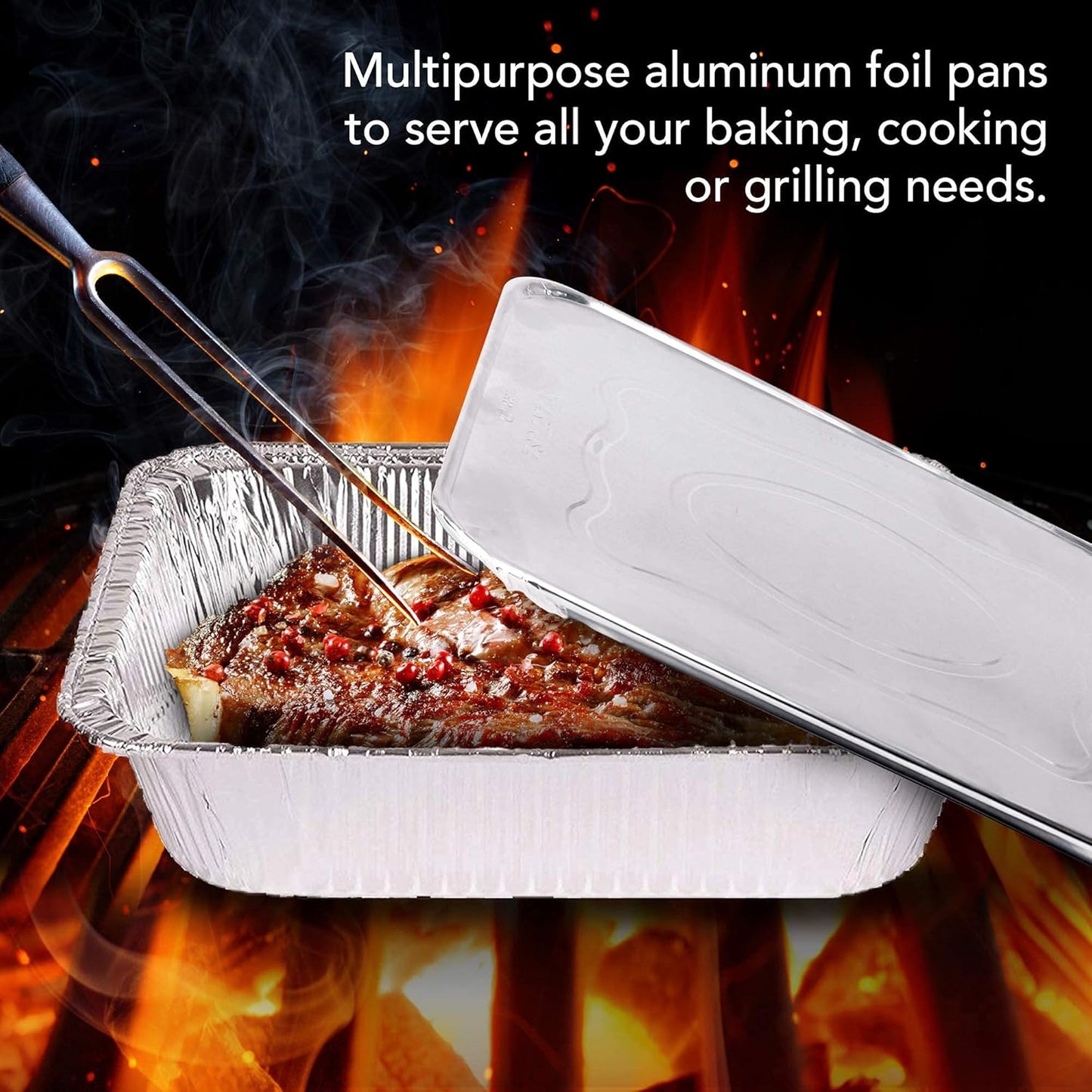 Stock Your Home Aluminum Pans 9x13 Disposable Foil Pans (30 Pack) - Half Size Steam Table Deep Trays - Tin Foil Pans Great for Cooking, Heating, Storing, Prepping Food