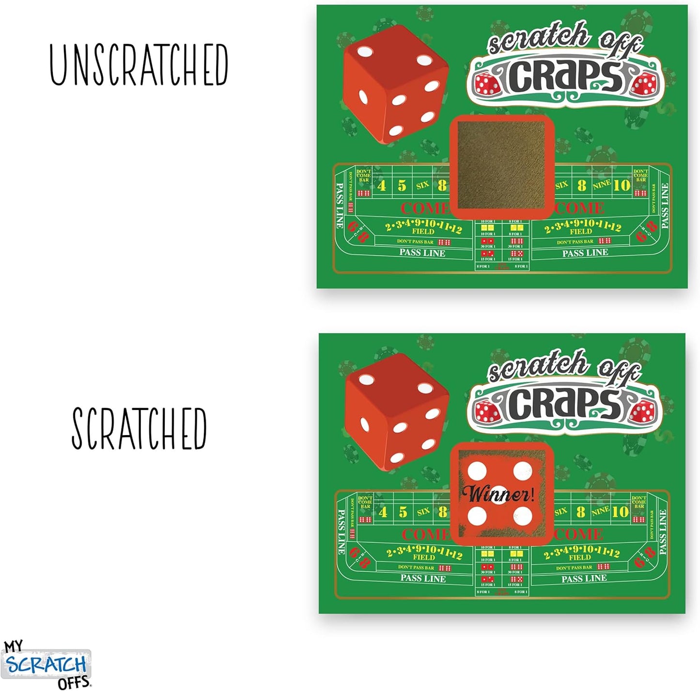My Scratch Offs Casino Night Party Game - 26 Cards (24 Non-Bingo, 2 Bingo)
