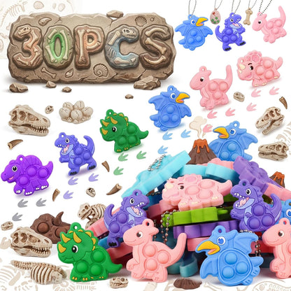 30pcs Party Favors for Kids Easter Basket Stuffers Easter Egg Fillers Sensory Fidgets Toys Mini Pop it Keychain Stocking Stuffers Kid Birthday Gift Treasure Box Toy Classroom Prizes Box Pinata Fillers