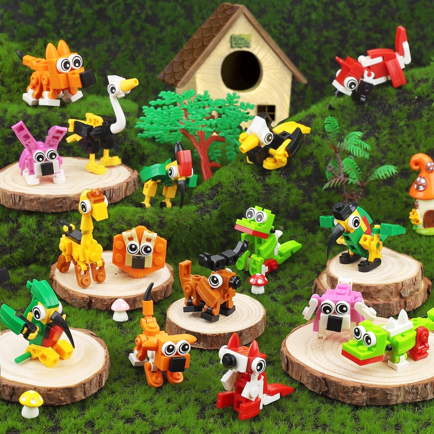 30PCS Mini Animal Building Blocks Summer Party Favors for Kids 4-8 8-12 Birthday Goodie Bags Stuffers Classroom Treasure Box Carnival Prizes Small Toys Bulk Pinata Fillers Return Gifts for Girl Boy