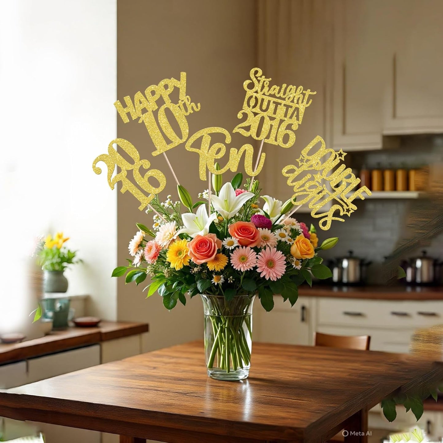 15 PCS 50th Birthday Centerpiece Sticks Fifty Happy 50th Straight Outta 1976 Table Flower Centerpieces Sticks Cheers to 50 Floral Decorations for 50th Birthday Party Centerpieces Supplies Black