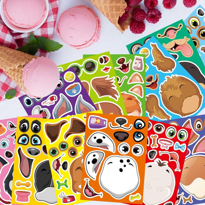 24 Sheets Make a Face Stickers for Kids Toddlers, Make Your Own Animal Mix and Match Sticker Sheets with Sea Animals Horses Dinosaurs Unicorns for Kids Crafts Party Favors Goodie Bags Stuffers