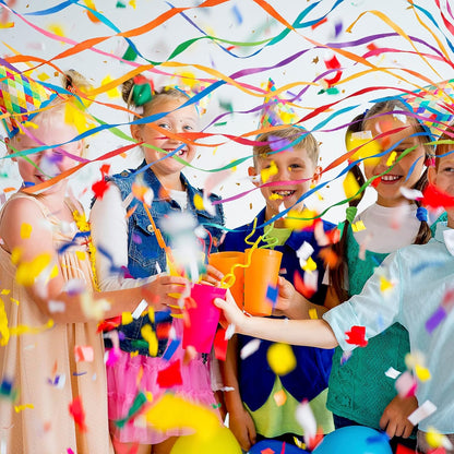 12 pcs Confetti Popper Hand Throw Streamers, No Mess Colorful Streamer Poppers, for Baby Shower, Party Celebrations, Wedding, Birthday (White)
