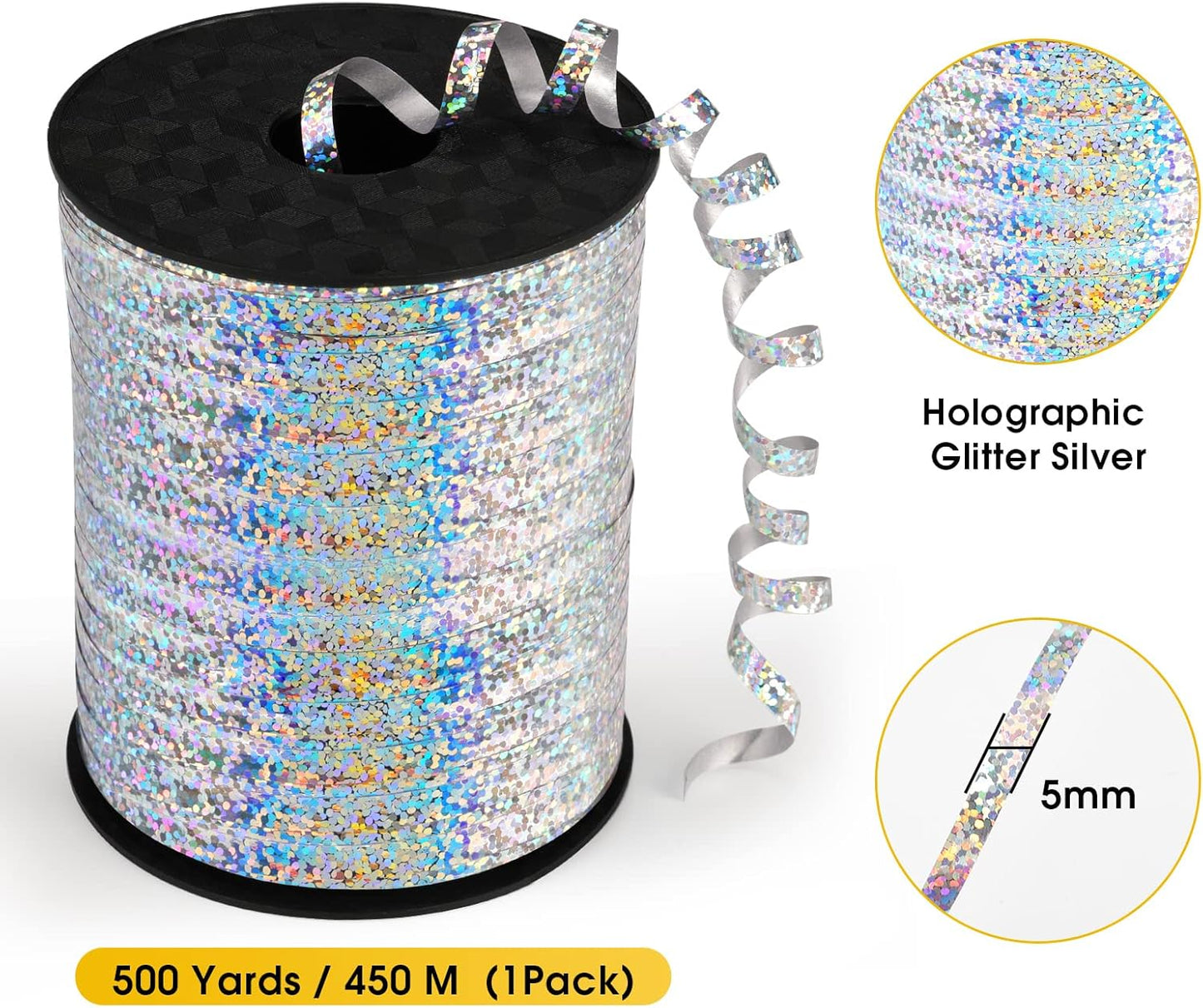 Rose Gold Curling Ribbon - 500 Yard Shiny Metallic Curling Ribbon for Gift Wrapping, Balloons, Birthdays & Parties