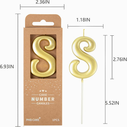 PHD CAKE 2.76 Inch Elegant Gold 1 Number Birthday Candles, Gold Number Candles, Cake Number Candles, Party Celebration