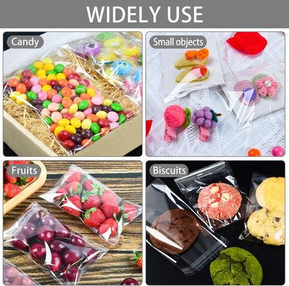 350 Pcs 4x6" Clear Cookie Treat Bags, Self-Sealing Resealable Cellophane Dessert Wrapper - Perfect for Gift Giving & Party Favors