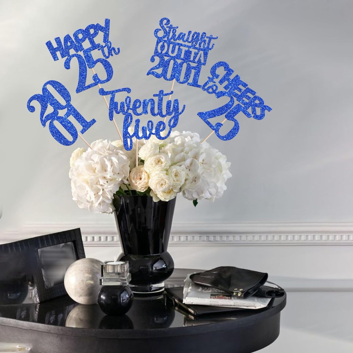 15 PCS 50th Birthday Centerpiece Sticks Fifty Happy 50th Straight Outta 1976 Table Flower Centerpieces Sticks Cheers to 50 Floral Decorations for 50th Birthday Party Centerpieces Supplies Black