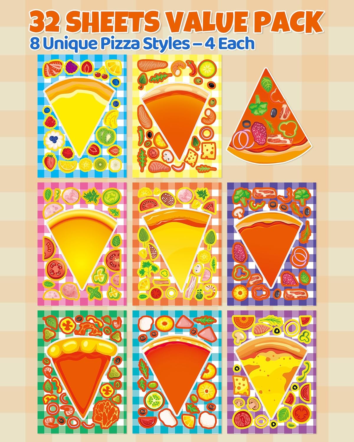 Aowplc 36 Pcs Make-A-Face Sticker Sheets Kids Party Favors Mix and Match Stickers with Dinosaurs, Mermaids, Unicorns, Horses, Farm & Sea Animals for Parties, Birthdays, Classroom Activities & Crafts