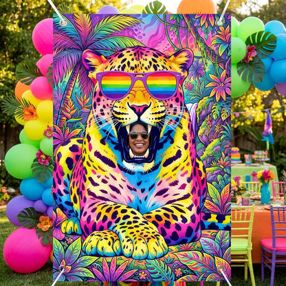 Serencatcher Engineer Party Decorations Photo Prop Backdrop 5x3.3ft Engineer Theme Cutout Backdrop Photo Booth Props Face in Hole Background Banner for Birthday Baby Shower Party Supplies Selfie Frame