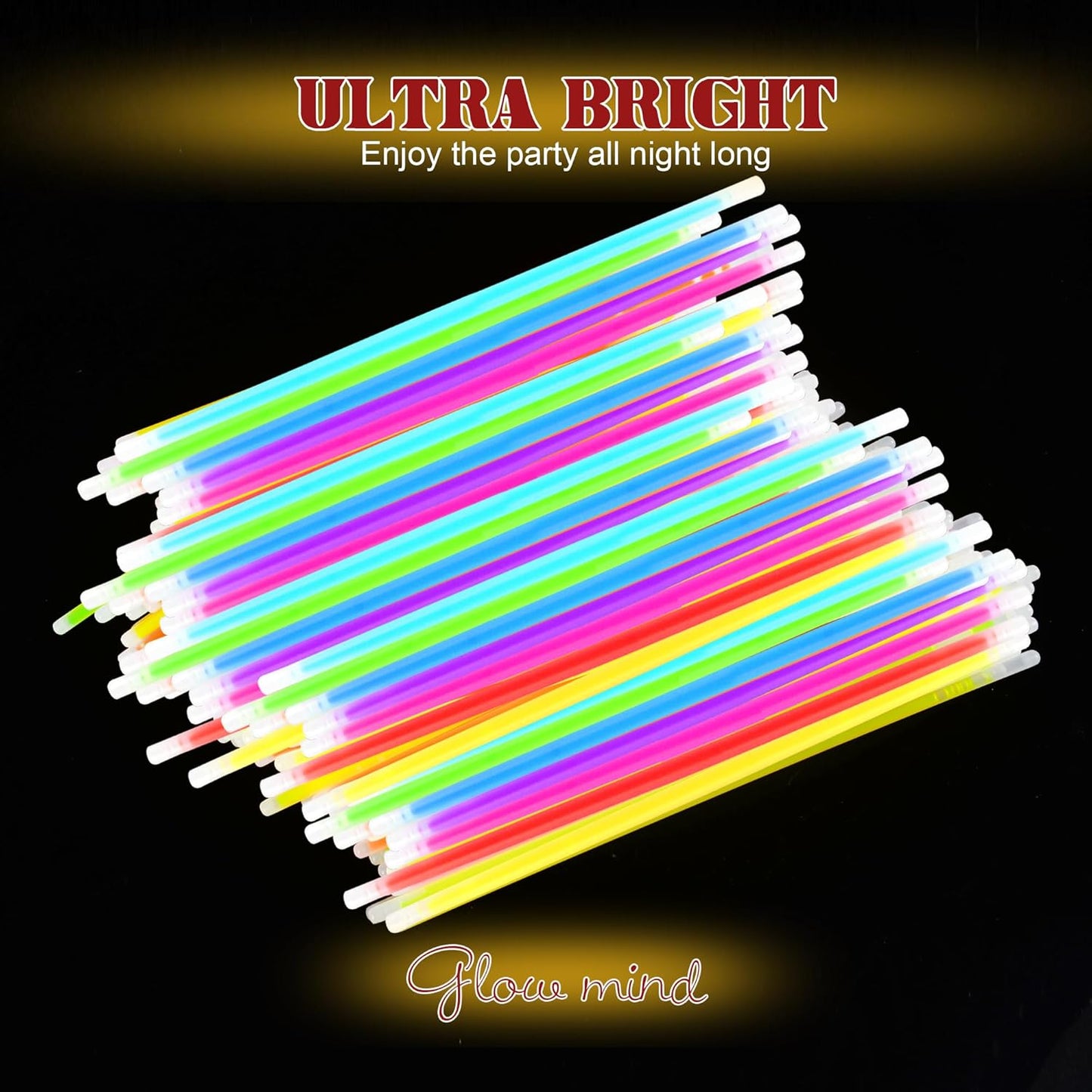500 Ultra Bright Glow sticks,8" Glow Sticks Bulk,Glow Sticks For Kids Bulk Party Pack,Glow in The Dark Party Supplies,Glowsticks Party Favors with Bracelets and Necklaces