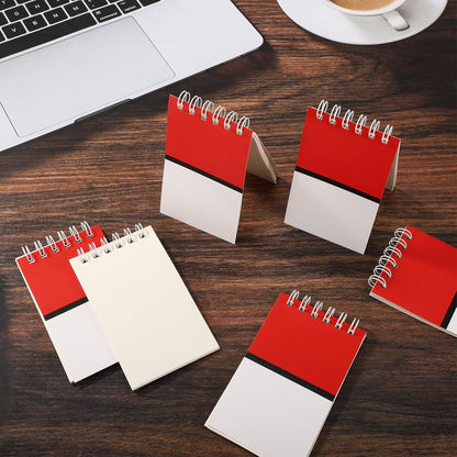 24pcs Mini Spiral Notebooks, Red White Cartoon Pocket Notepads Anime Game Theme Party Supplies for Boys Girls Classroom Rewards Birthday Gifts & Goodie Bag Stuffers