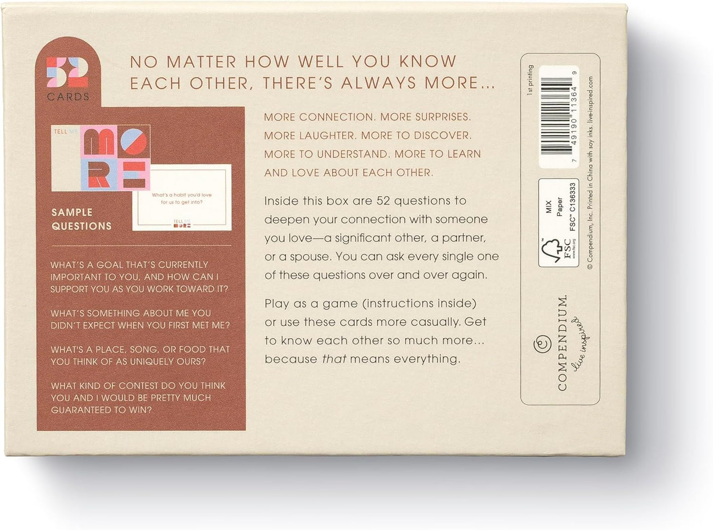 Tell Me More: A Conversation Starter Game of Questions to Deepen Connection