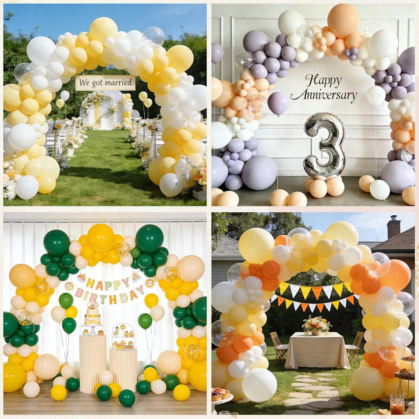 AXHJ Balloon Arch Kit, 7.4FT High&10FT Wide Adjustable Glass Fiber Balloon Arch Stand Frame with Bases and Water Bag DIY Party Wedding Birthday Baby Shower Decorations, Black