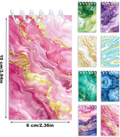 24 Pcs Marble Mini Pocket Notebooks 2.36 x 3.94 Inch Colorful Marble Pattern Small Notepads Marbles Gilding Them Birthday Party Favors Gift for Office Teacher Classroom Rewards