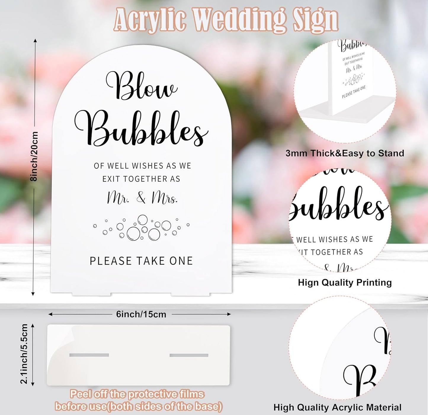 Sign Our Bible Wedding Sign, White Acrylic Wedding Guest Book Sign, Bridal Shower Decor, Elegant Arch Acrylic Table Top Signs for Reception Marriage Engagement Party Decorations