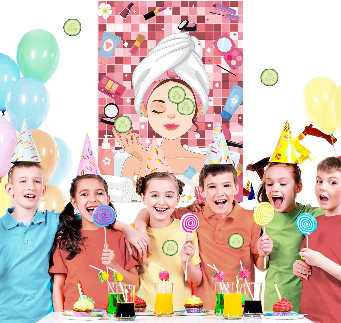 Pin The Crown on The Princess Party Games for Girls Princess Birthday Party with 24 Pcs Crowns, Large Princess Poster for Kids Girls Princess Birthday Party Princess Tea Party Decorations