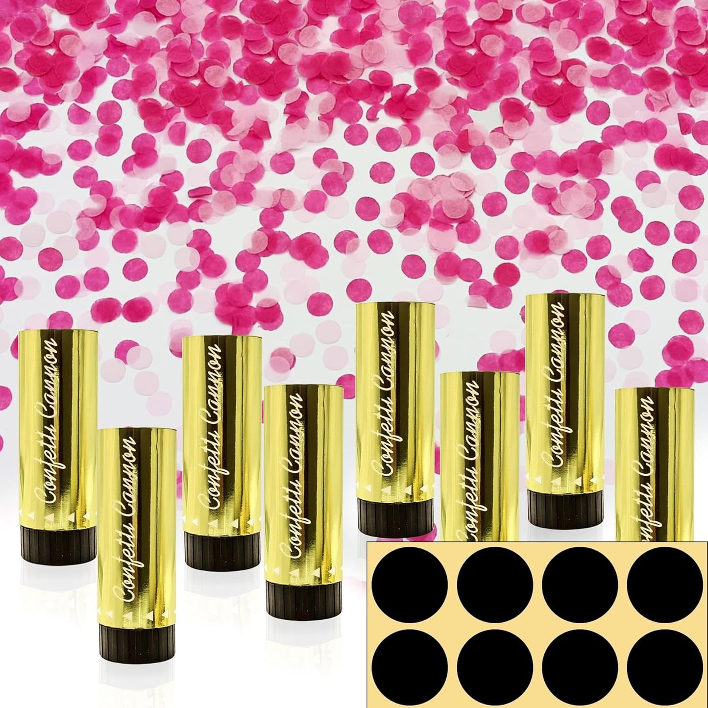 Confetti Poppers Cannons for Wedding Birthday Graduation Baby Shower Anniversary Christmas New Year's Kids Fun Party Supplies Decorations and Favors (Gold)