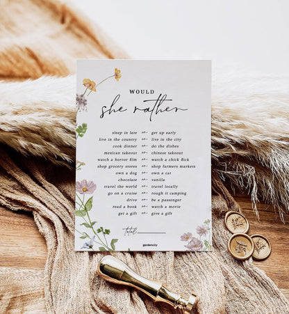 GardenCity Find The Guest Bingo Game Cards, Bridal Shower Games, Baby Shower Bingo, Wedding Game, 50 Cards - Wildflower