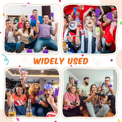 24 Pcs Hand Clappers and Metal Cowbells Noise Makers Cheering Clappers Cow Bells Handle Cheers Dance Basketball Football Noise Makers Sporting Events Graduation School Sports Party (Purple)