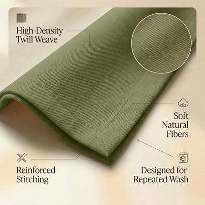 ACCENTHOME Natural Cotton Linen Napkin Set of 12 18x18 inch Dinner Napkins - Washable Soft Premium Hotel Quality Reusable Hemmed Edges Napkins Perfect Table Linens for Family Dinners, Weddings