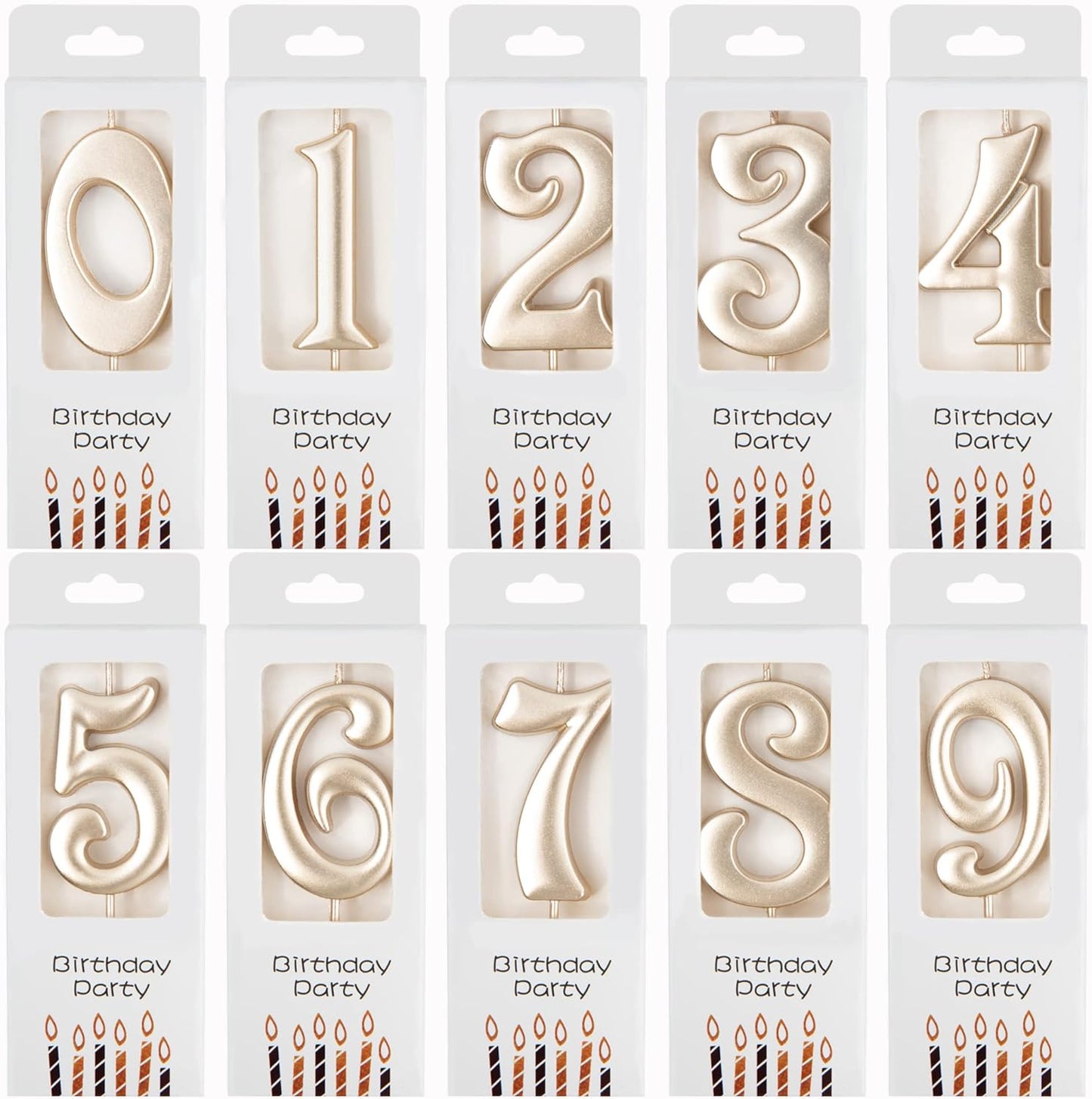 PHD CAKE 10-Count 0-9 Gold Number Birthday Candles, Number One Birthday, Gold Number Candles, Party Celebration, Baby Showers