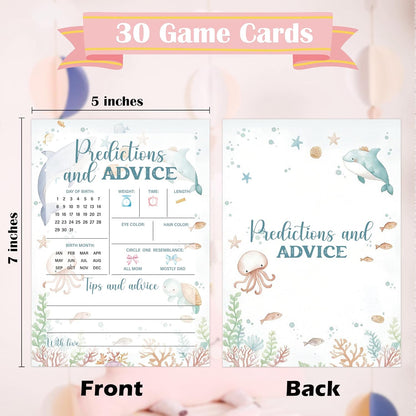 Under The Sea Baby Shower Bingo Game, Pack of 30 Game Cards, Sea Creatures Ocean Shower Game, Gender Reveal Party Decorations, Gender Neutral - KR77