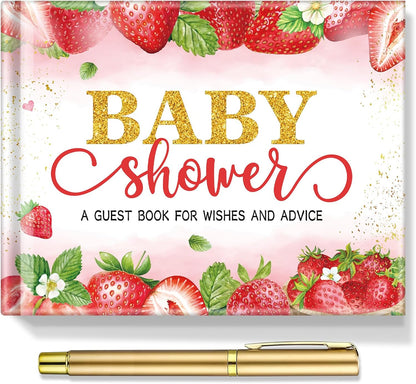 Fuyoooo 27 Pcs Safari Animal Baby Shower Guest Book Set Baby Shower Sign in Guest Floral Book Place Table Cards with Gold Pen Adhesive Photo Corner for Birthday Party