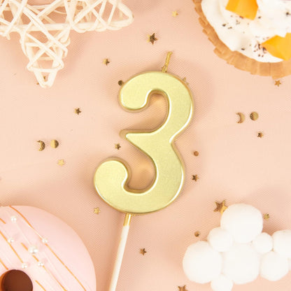 PHD CAKE 2.76 Inch Modern Gold 2 Number Birthday Candles, Gold Number Candles, Cake Number Candles, Party Celebration