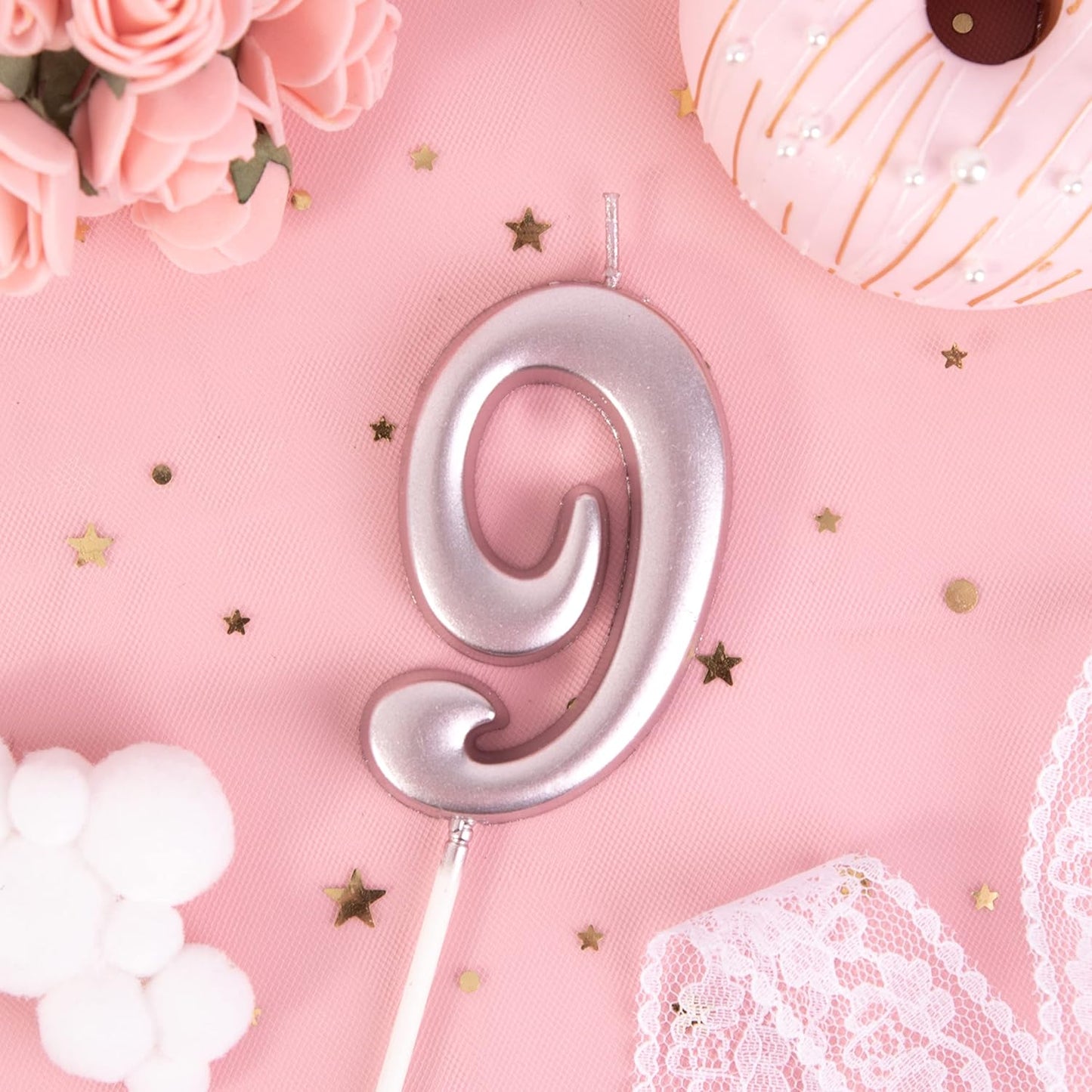 PHD CAKE 2.76 Inch Elegant Gold 1 Number Birthday Candles, Gold Number Candles, Cake Number Candles, Party Celebration