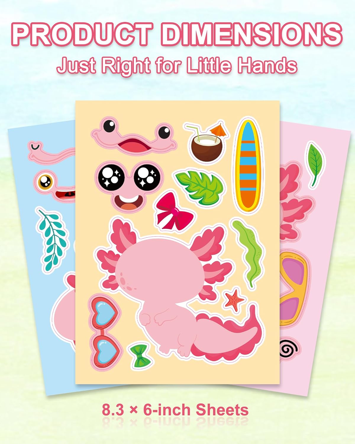 Aowplc 36 Pcs Make-A-Face Sticker Sheets Kids Party Favors Mix and Match Stickers with Dinosaurs, Mermaids, Unicorns, Horses, Farm & Sea Animals for Parties, Birthdays, Classroom Activities & Crafts