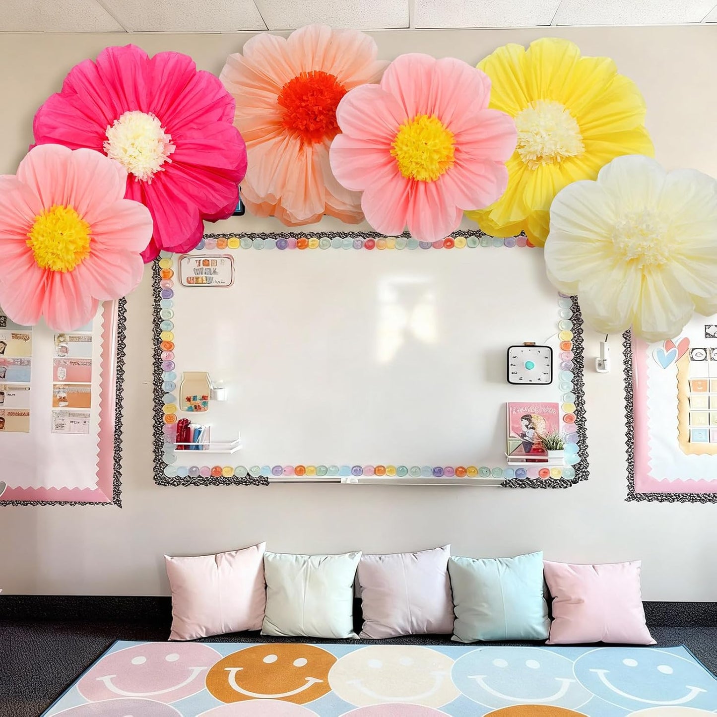 Chunful 5 Pcs 30'' 24'' Gaint Pastel Tissue Paper Flowers Decoration Large Hanging Tissue Paper Pom Poms Decor for Pastel Birthday Bachelorette Wedding Baby Shower Bridal Shower Easter Party Decor