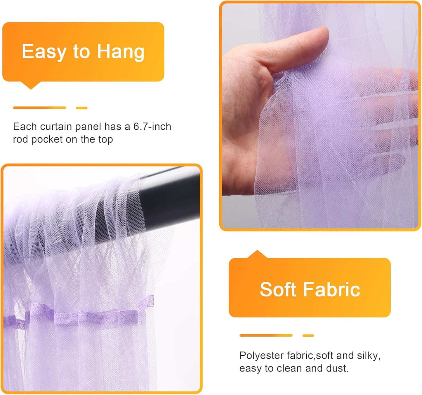 Fomcet Tulle Backdrop Curtains with Lights String White 10FT X 8FT Sheer Curtain with Lights Tulle Curtains Backdrop for Wedding Birthday Party Baby Shower Photo Shoot (2 Panels 5x8FT)