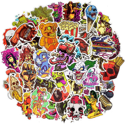 QTL Neon Stickers for Teens & Students Prizes, Waterproof Vinyl Party Favor Stickers, School Rewards, Water Bottle and Laptop, 50PCS - Colors B