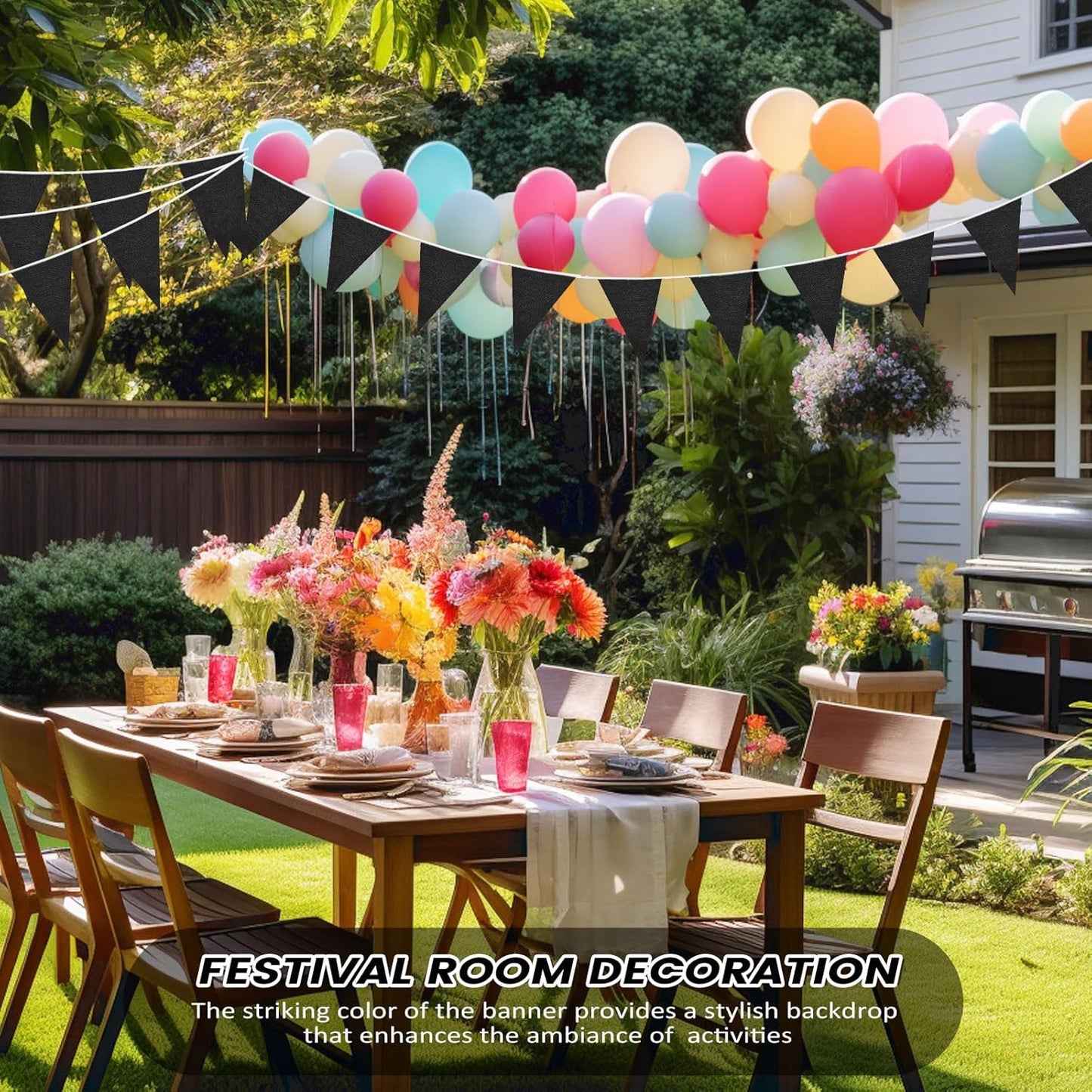 Hahafelt 100 Feet Pennant Banners Flags 75 Solid String Triangle Flags for Grand Opening, Carnival Theme Birthday Party Decoration Outdoor Events Classroom Decoration(Pink)