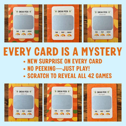 Scratch 'Ems Campfire Games | 42 Scratch Off Cards for Outdoor Summer Fun | Camping Card Games for Kids & Family | Screen-Free Entertainment, Perfect Camping Gifts for Kids & Family