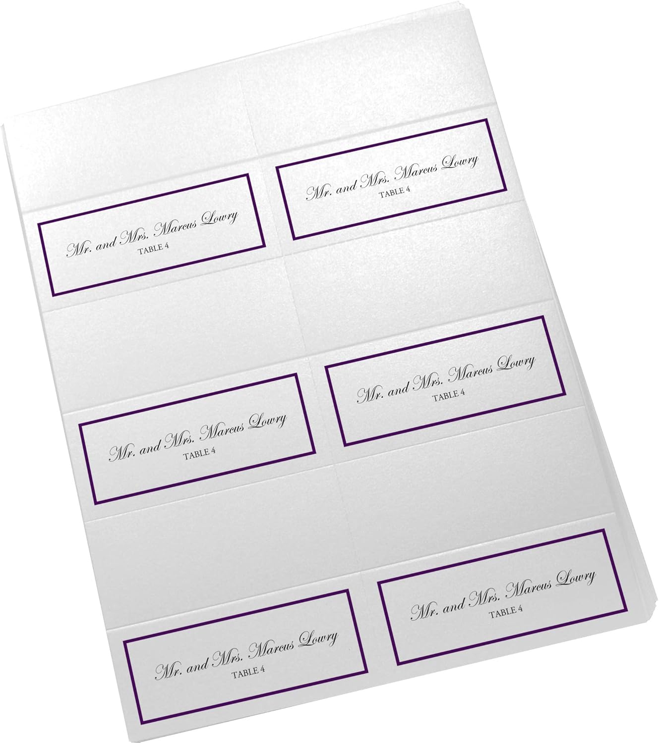 Single Line Border Printable Place Cards, Gold (Choose Color), Set of 60 (10 Sheets), Laser & Inkjet Printers - Wedding, Party, Dinner, and Special Events - Made in the USA