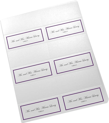 Single Line Border Printable Place Cards, Gold (Choose Color), Set of 60 (10 Sheets), Laser & Inkjet Printers - Wedding, Party, Dinner, and Special Events - Made in the USA