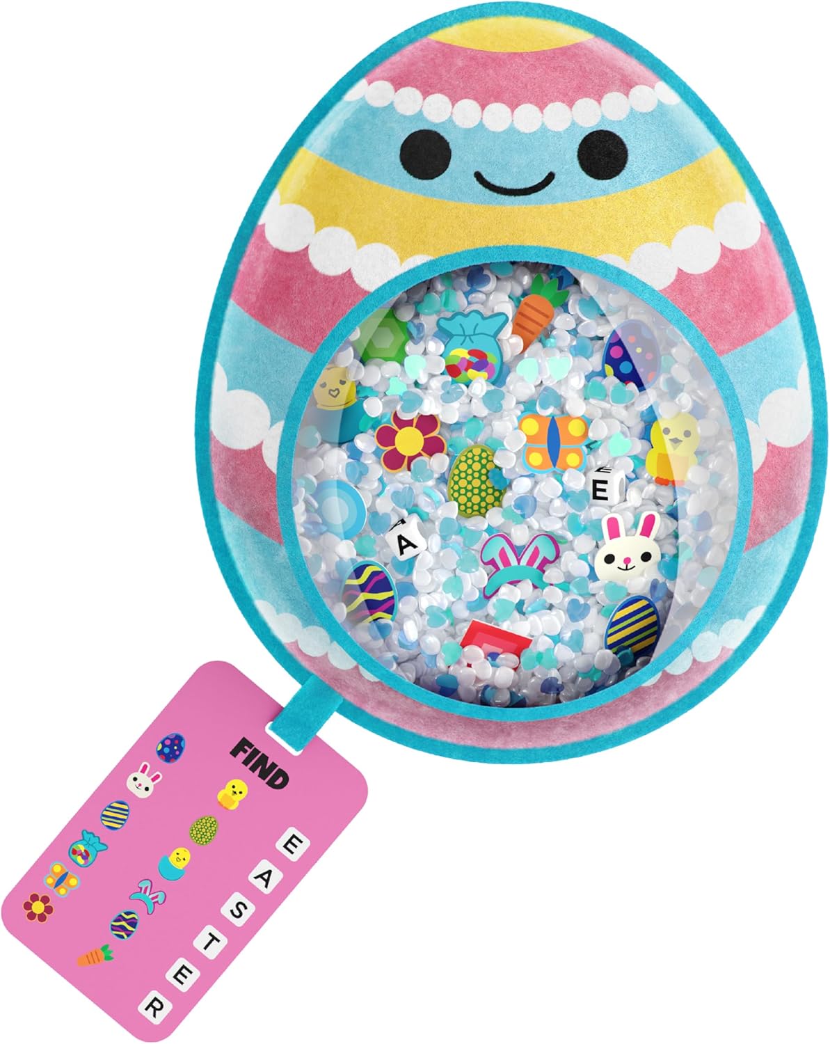 Vango BIZYBOO Easter Egg Busy Bag Scavenger Hunt - Hidden Object Search Sensory Matching Game for Kids 2 and Up (Blue)